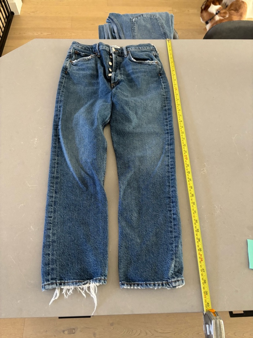 Agolde Dark Blue Straight-Leg Jeans